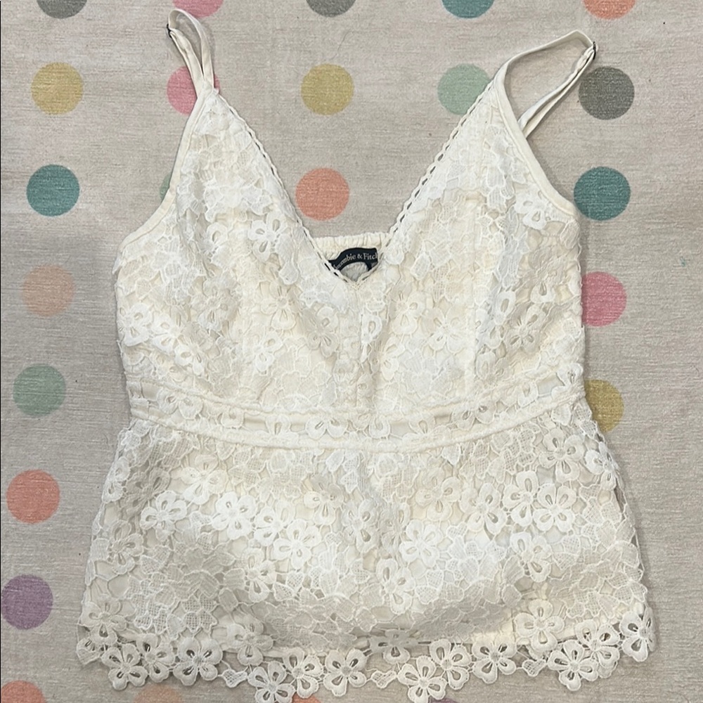 Abercrombie & Fitch Cream Lace Top